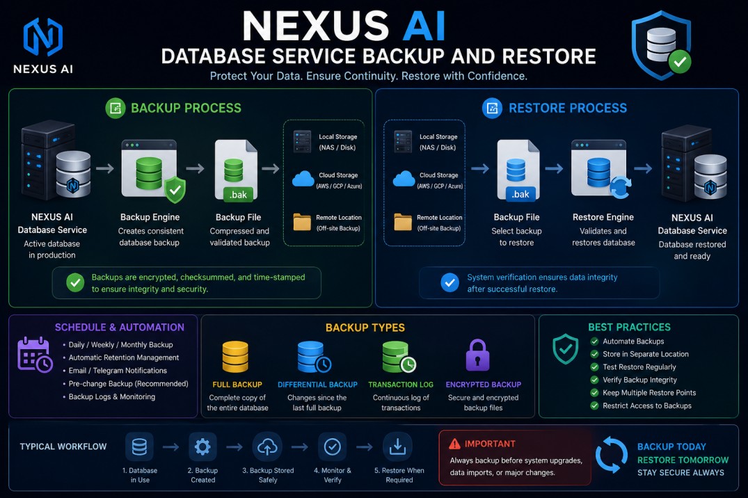 Database service backups in NEXUS AI